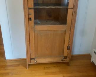 Rustic Wood Display Cabinet with Glass Door