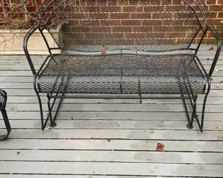 Vintage Style Wrought Iron Bistro Bench