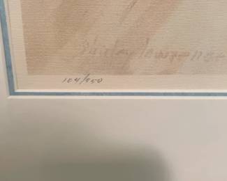 Shirley Lawrence Framed Watercolor Print of Serene Interior Scene Signed & Numbered