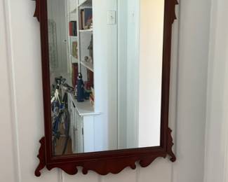 Chippendale Style Mahogany Wall Mirror with Broken Pediment