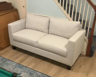 Modern Light Gray Upholstered Loveseat