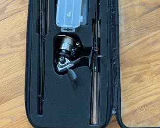 Complete LL Bean Fishing Rod and Reel Travel Kit with Hard Carrying Case