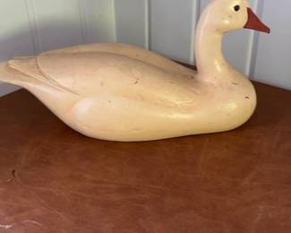 Vintage Hand-Carved Wooden Goose Decoy
