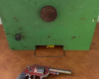 Vintage Model Shooting Gallery Tin Toy with Pistol