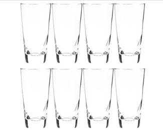 Set Of 8 Clear Water Glasses