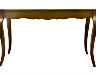 French Provincial Style Console Table - Cabriole Legs & Scalloped Apron