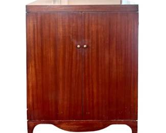 Mid Century Mahogany Storage Cabinet With Interior Shelf