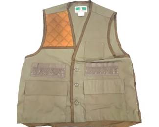 Vintage Quilted Hunting Vest With Quilted Shoulder And Shell Loops