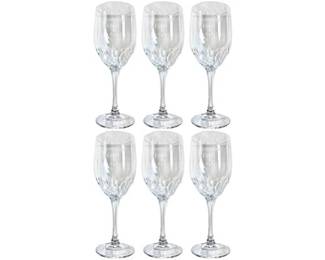 Six Cut Crystal Glasses - Signed 'J.G. Durand' & Acid Etched 'Dromoland Castle'