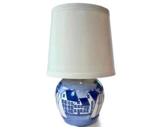 Shard Pottery Of Maine Lamp & Parchment Shade - Signed 'Shard Pottery Of Maine - Victoria Rattigan Designs'