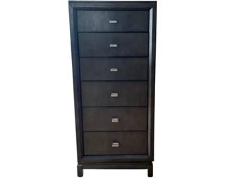 Storage Cabinet With Full Length Framed Built-In Mirror