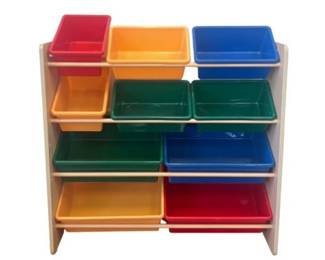 Kids Toy Organizer With 10 Plastic Bins