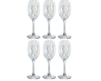 Six Cut Crystal Glasses - Signed 'J.G. Durand' & Acid Etched 'Dromoland Castle'