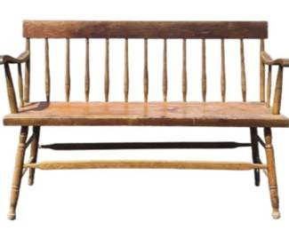 Vintage Spindle Back Settee Bench