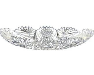 American Brilliant Cut Glass Celery Dish - Scalloped Sawtooth Border