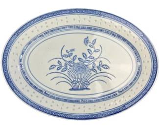 Blue & White Platter - 14 Inch - Made In China