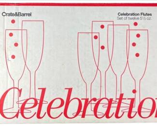 Crate & Barrel Celebration Flutes - Set Of 12 (Boxed)