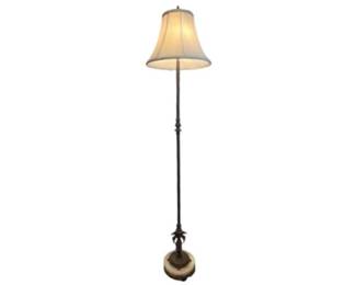 Vintage Brass Floor Lamp With Marble Base