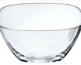 Clear Glass Square Bowl With Rounded Corners