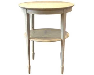 Round Table With Two Tiers Painted Light Cream Color