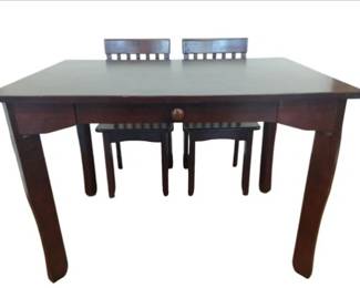 Wooden Children's Desk With 2 Chairs