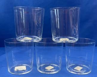 Crate & Barrel Krosno Low Ball Tumblers (Set Of 5) Hand-Blown Polish Barware