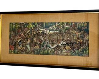 Framed Balinese Art Piece