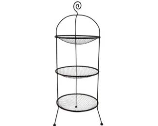 Vintage Metal Wire Three Tier Basket Display Rack