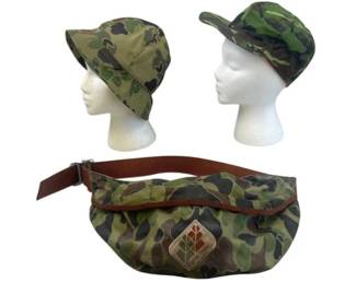 Hunting Accessories: Vintage Duxbak Camo And Thinsulate Hats, Camp Trails Camo Fanny Pack