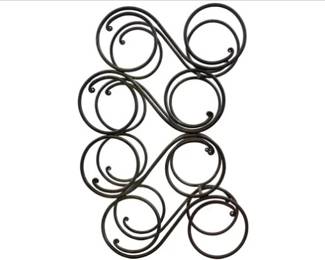 Wrought Iron 8 Bottle Rack With Scroll Design