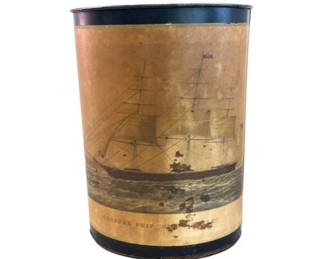 Vintage Clipper Ship Wastepaper Basket