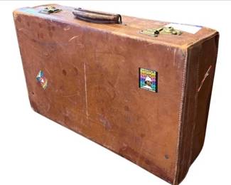 Outstanding Brooks Brothers Vintage Leather Suitcase - Signed