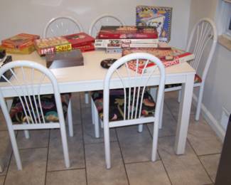 DINETTE TABLE & 6 CHAIRS & GAMES