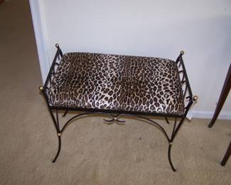 LEOPARD COVERED BENCH