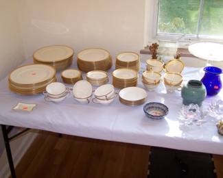 LENOX CHINA SET, BULLION CUPS & SAUCERS & MORE