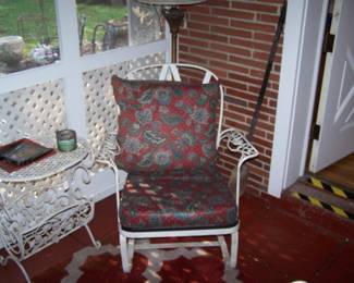 ANOTHER WROUGHT IRON CHAIR & STAND