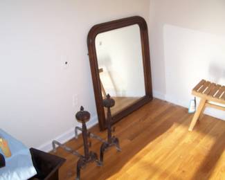 ANDIRONS & MIRROR