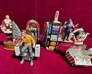 Collection Of Vintage Style Decorative Figurines, And Music Boxes