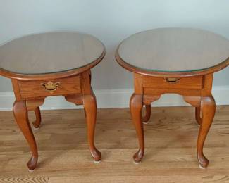 Wooden GlassTop End Tables