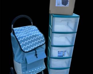 Sterilite 5 Drawer Chest, Pack Of 6 Foldable storage cubes, And Amazing Trolley Dooley
