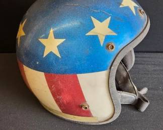 Vintage Captain America Stars And Stripes Motorcycle Helmet