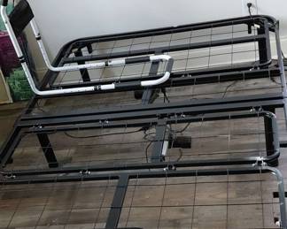 Adjustable Electric Bed Frame With Bedside Assist Rail And Remote
