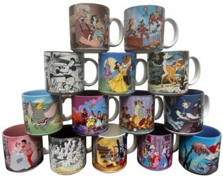 Collection Of Vintage Disney Store Collector Mugs