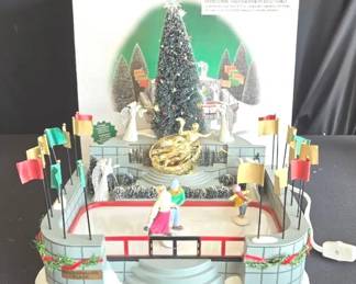 Department 56 Village Animated Rockefeller Plaza Skating Rink