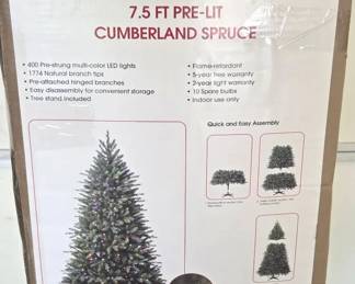Ashland 7.5 Pre Lit Cumberland Spruce Artificial Christmas Tree