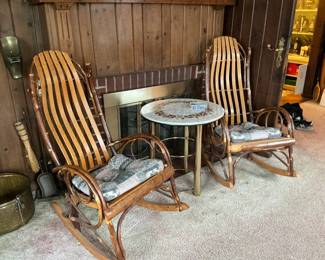 Antique Bentwood slat back rocking chair