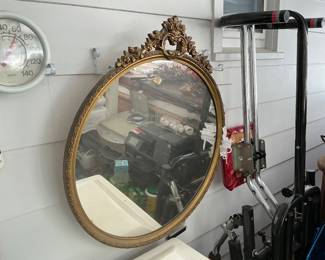 French Rococo style gilt wall mirror