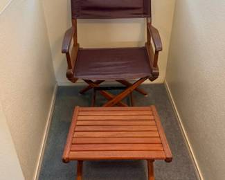 Vtg Directors Chair  Side Table