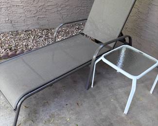 Patio Lounger With Side Table