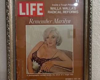 Framed Marilyn Monroe Life Cover